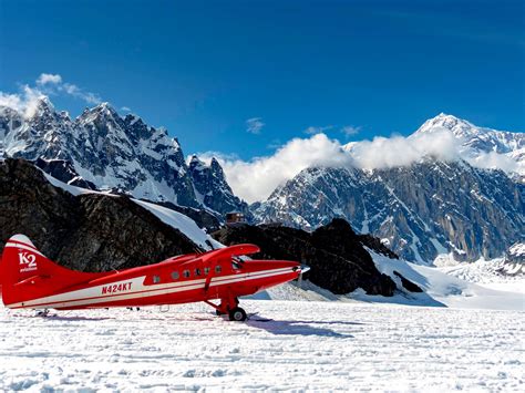 K2 aviation - Extend your flightseeing of Denali and fly to the remote western end of Denali National Park. Explore the south side of Mt. Denali (20,320 feet), Mt. Foraker (17,400 feet) and Mt. Hunter (14,573 feet). Fly over the winding Kahiltna Glacier, the longest glacier in Denali National Park (45 miles long and 3 miles wide), and on to the climber’s ...